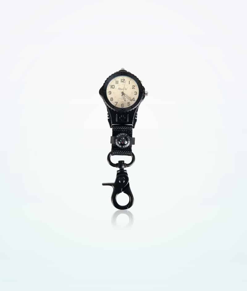 mosquetón reloj metal negro