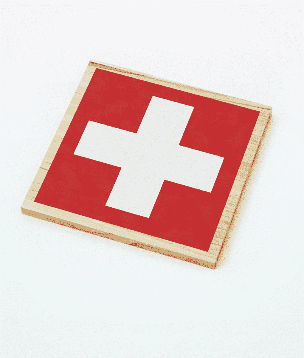 Aimant en bois croix suisse Varsys