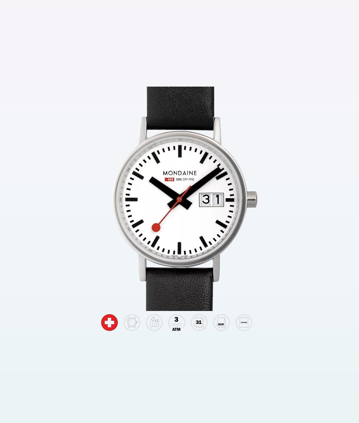 Mondaine Wristwatch Classic 16SBO Black White 1