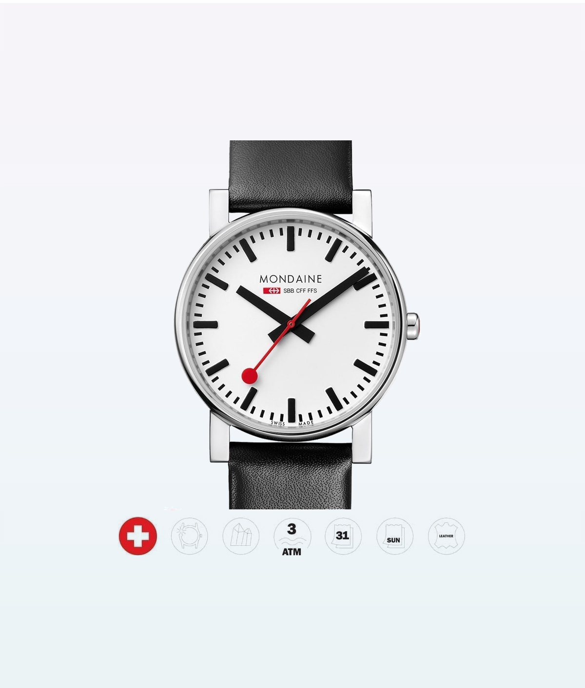 Mondaine Wristwatch Evo A660 11SBB Black White
