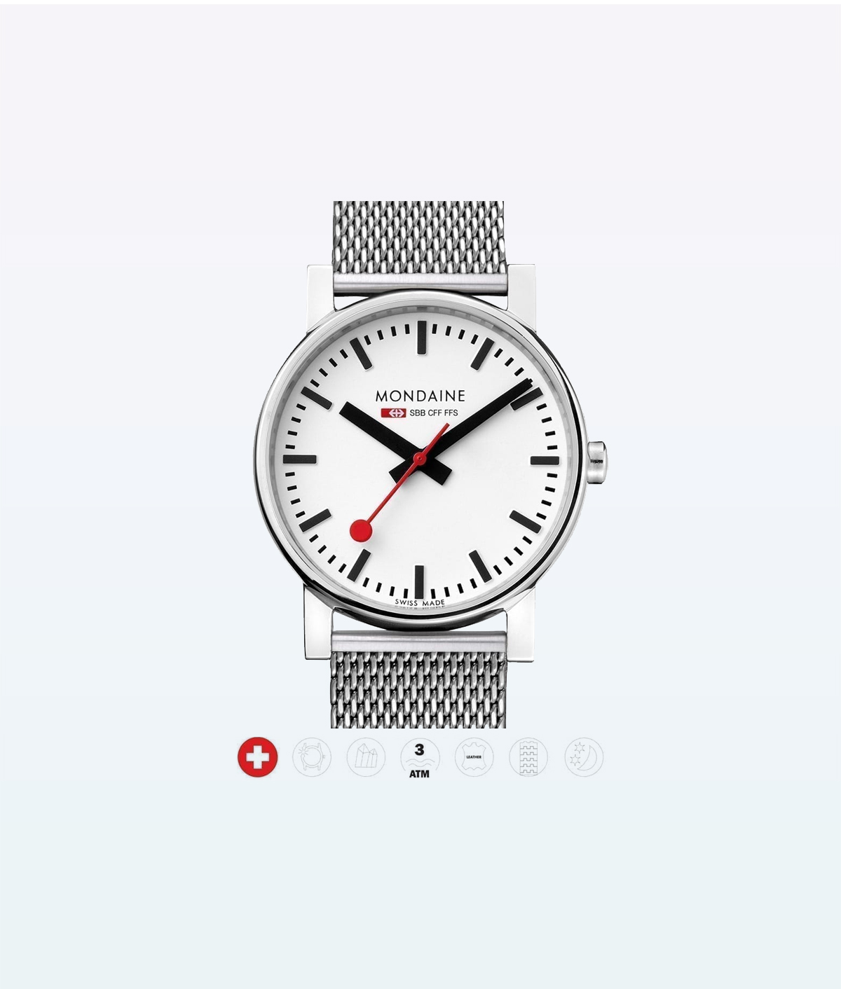 Mondaine Wristwatch Evo 11SBV Silver White
