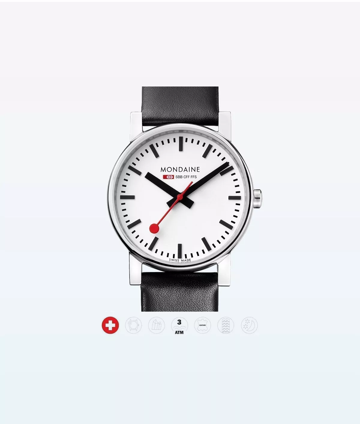 Mondaine Wristwatch Evo A658 11SBB Black White 1