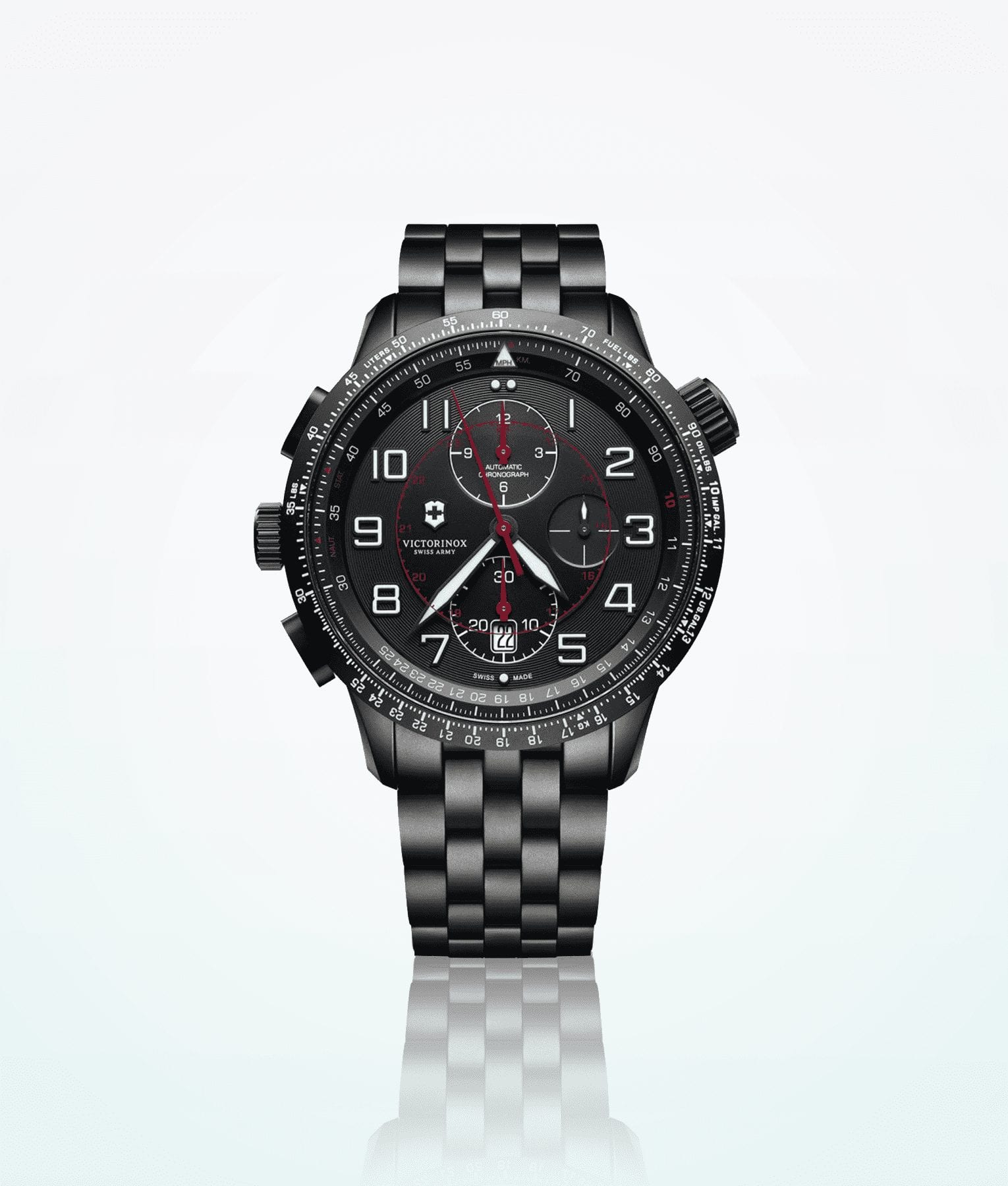Victorinox Airboss Mach 9 Black Edition Men Wristwatch Stainless Steel