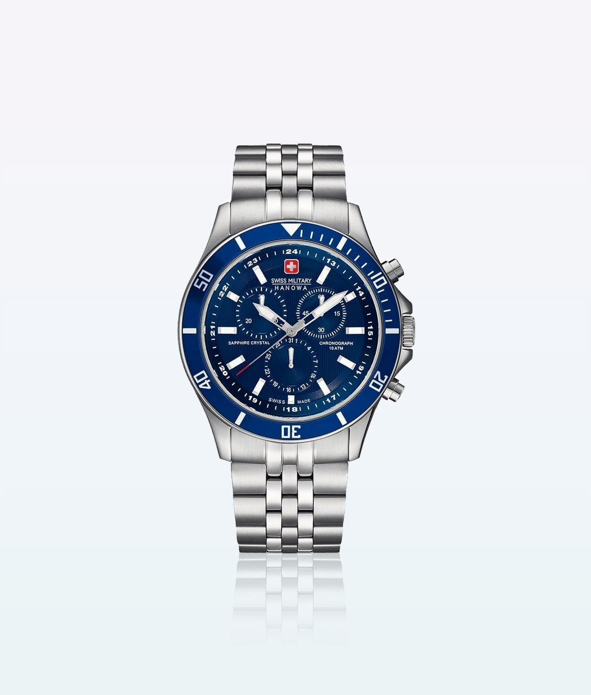 Hanowa Swiss Military Wristwatch Flagship Chrono Silver-Blue