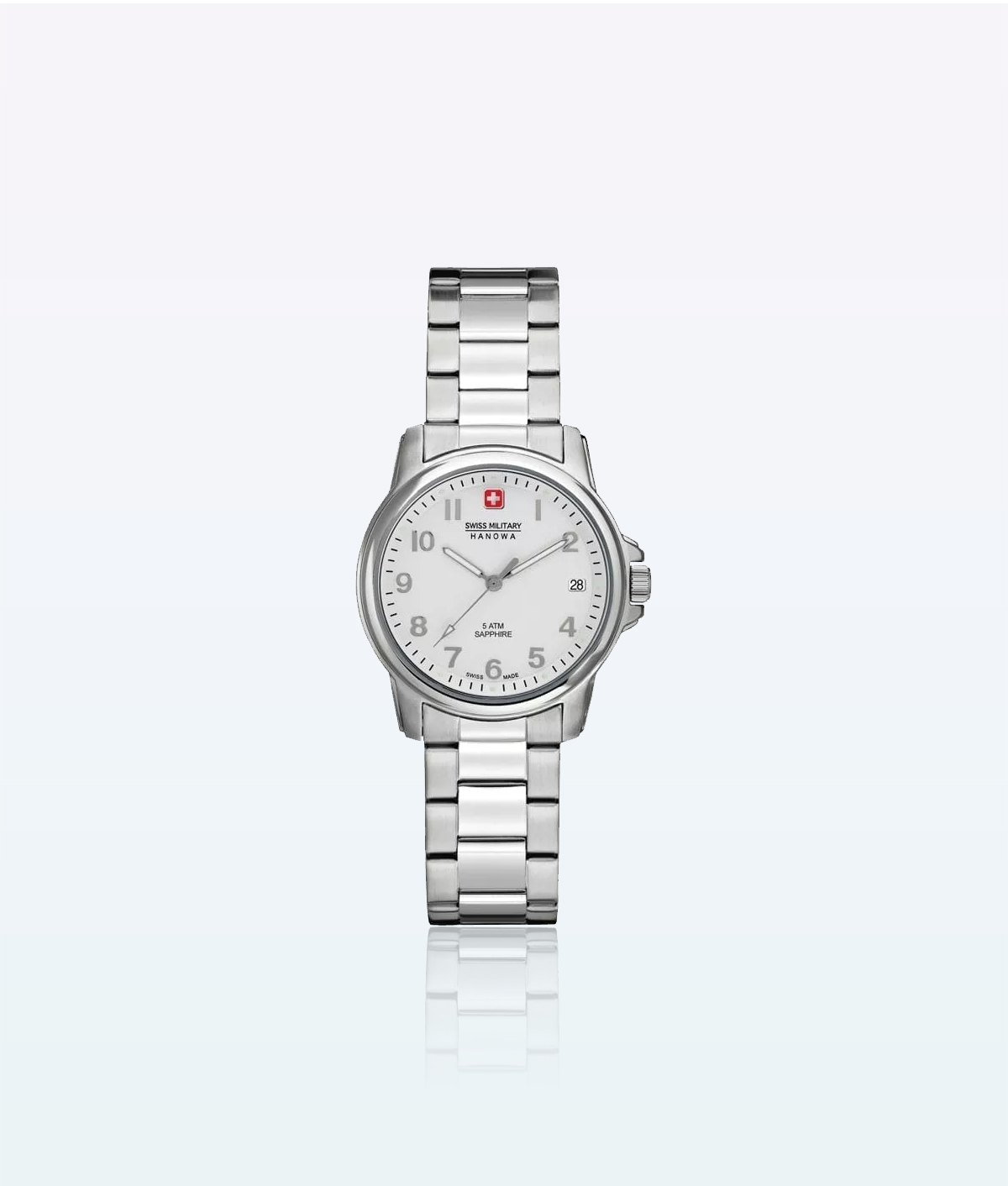 Hanowa Wristwatch militaire suisse Recrue suisse Lady Premier Silver-Blanc
