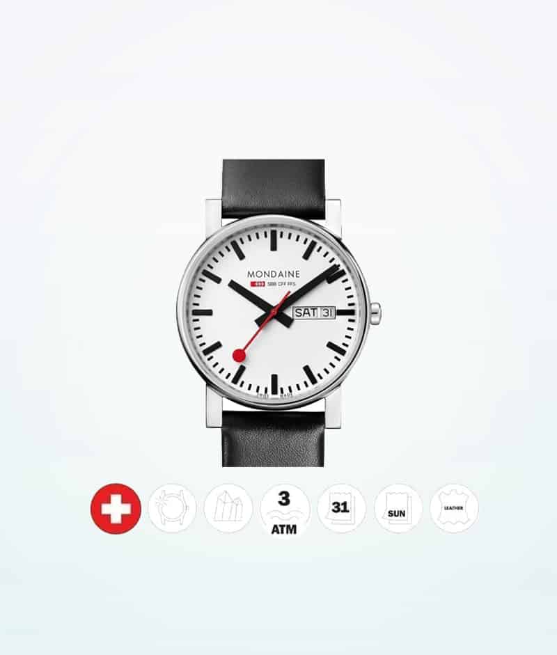 Mondaine Wristwatch Evo A667 11SBB Black-White /38mm