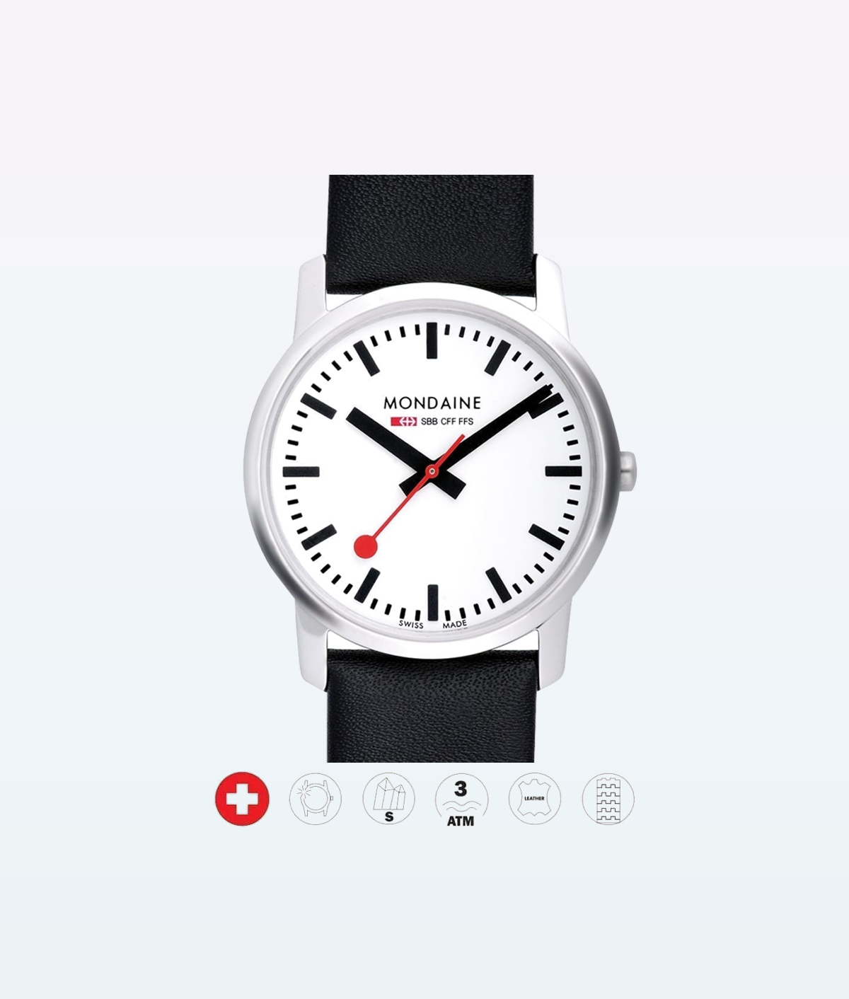 Mondaine Wristwatch Simply Elegant 11SBB Black-White /36mm