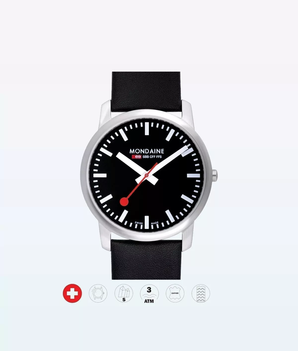 Mondaine Wristwatch Simply Elegant 14SBB Black-White /41mm