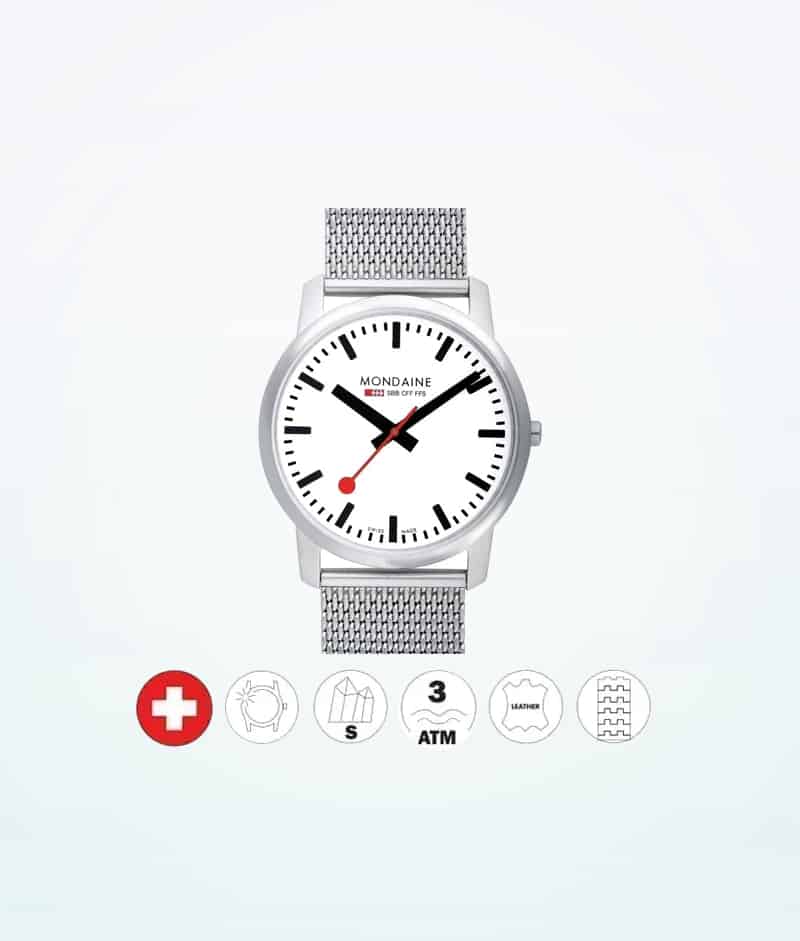 Mondaine Wristwatch Simply Elegant 16SBM Silver-White /41mm
