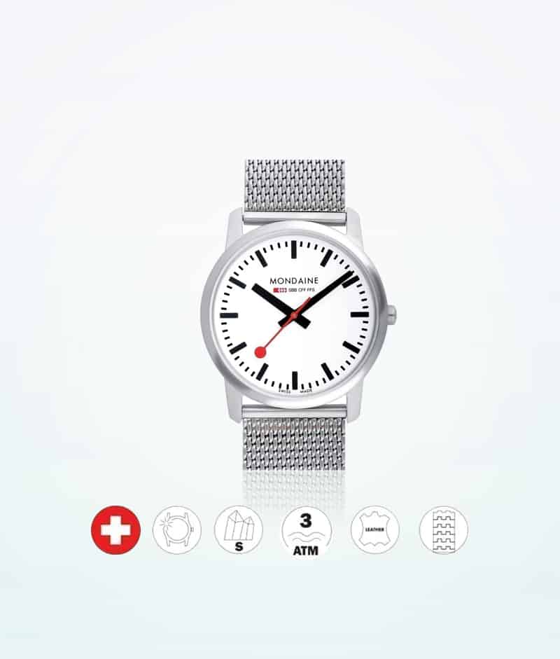 Mondaine Wristwatch Simply Elegant 16SBM Silver-White /36mm