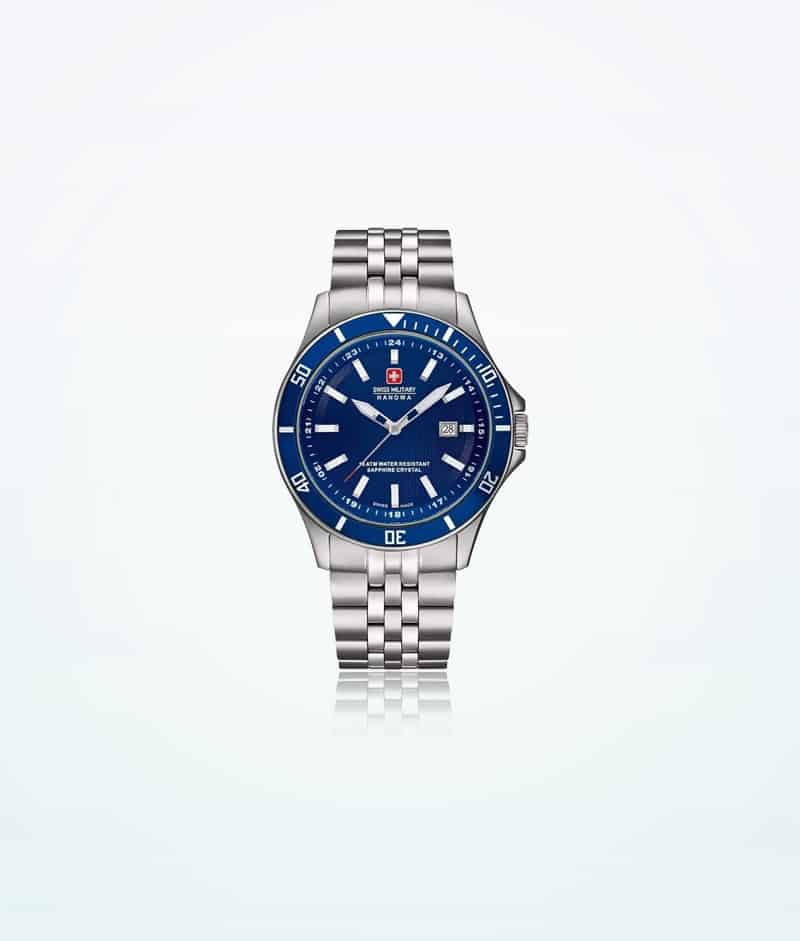 Hanowa Swiss Military Wristwatch Flagship Silver-Blue