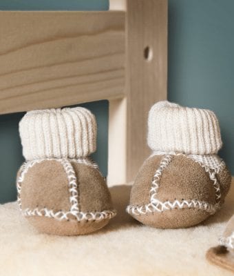 Lambskin Baby Shoes With Socks Inside