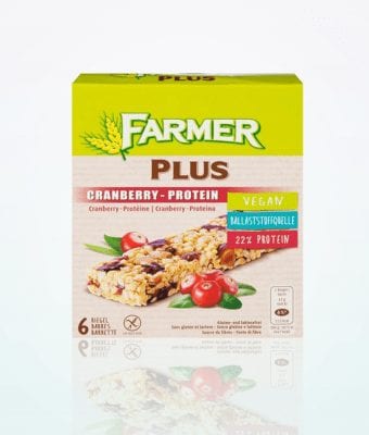 Farmer Plus Cranberry and Protein Bars 150 g
