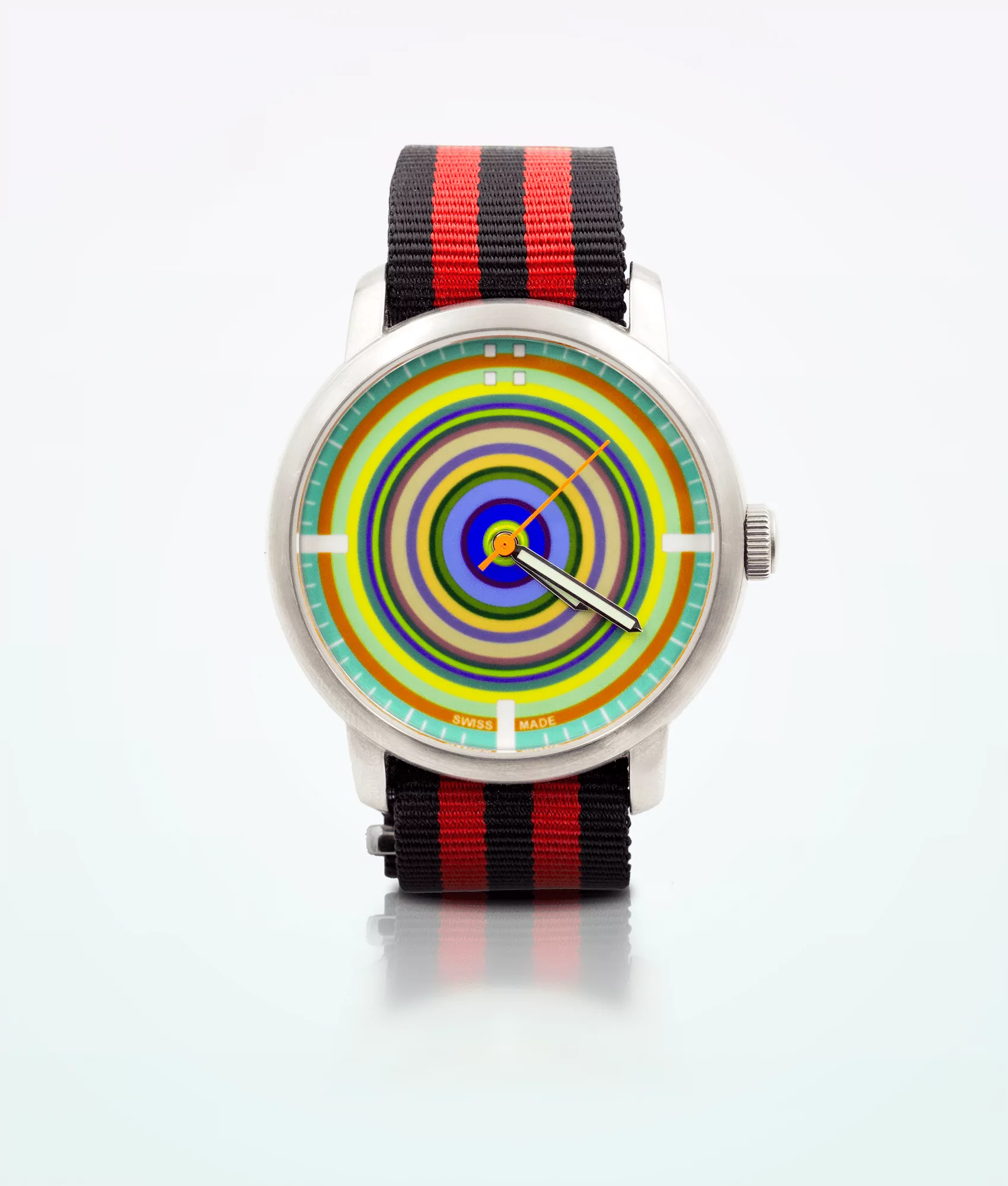 Red-Black Strap Concentric Watch 42 mm
