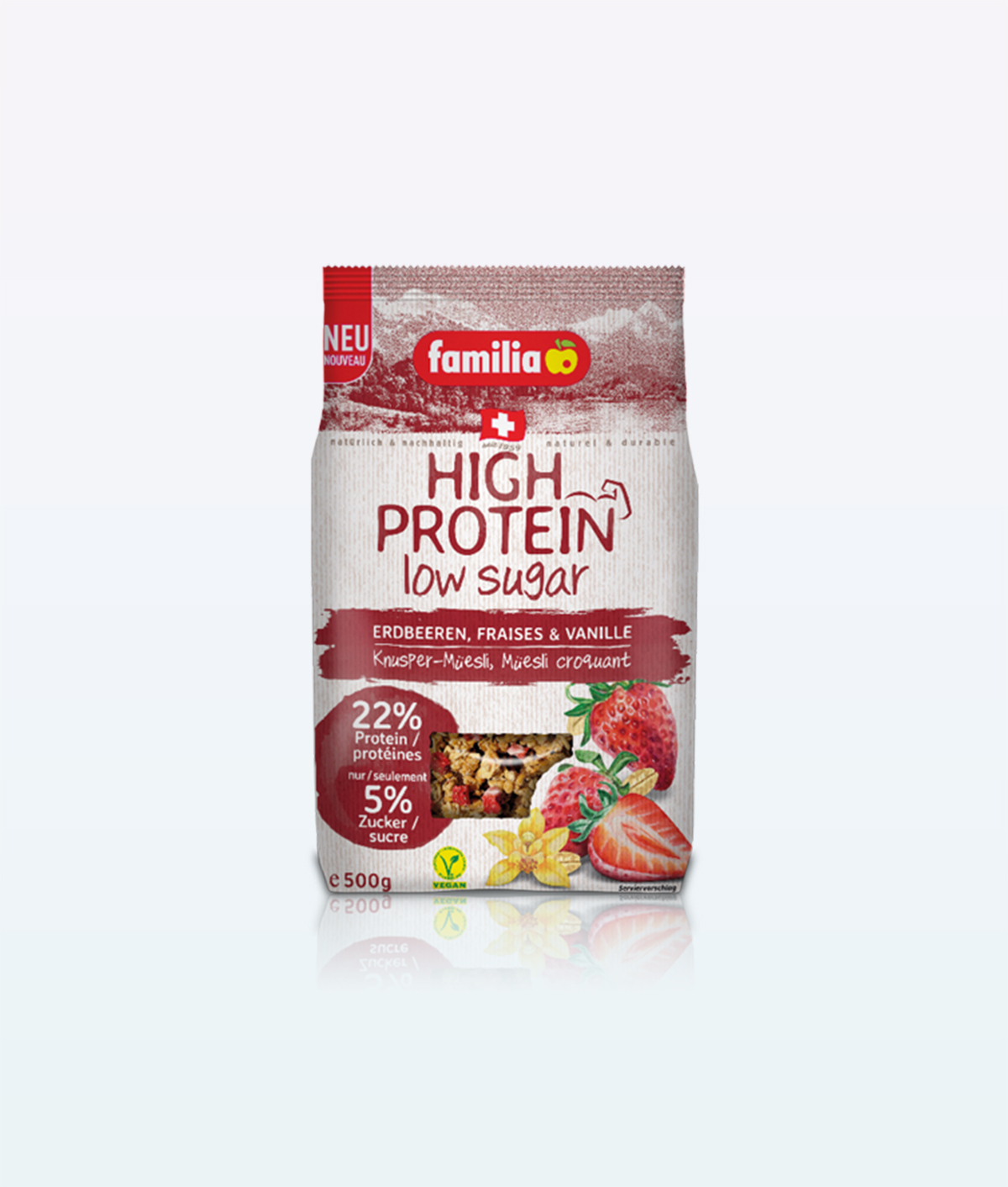 Familia High Protein Strawberries And Vanilla Muesli 500 g