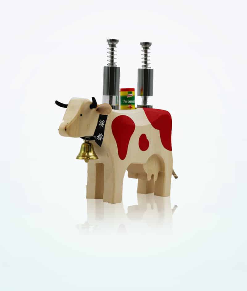 Trauffer Cow Salt And Pepper Shakers Red