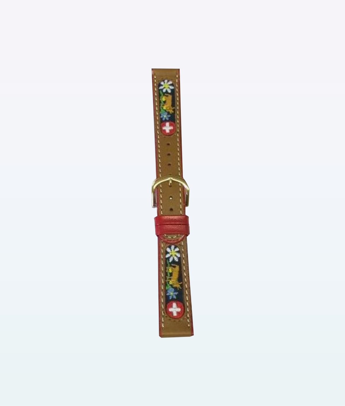 Bracelet de Montre Ethno Folclore 08 61F Kaki Clair Rouge