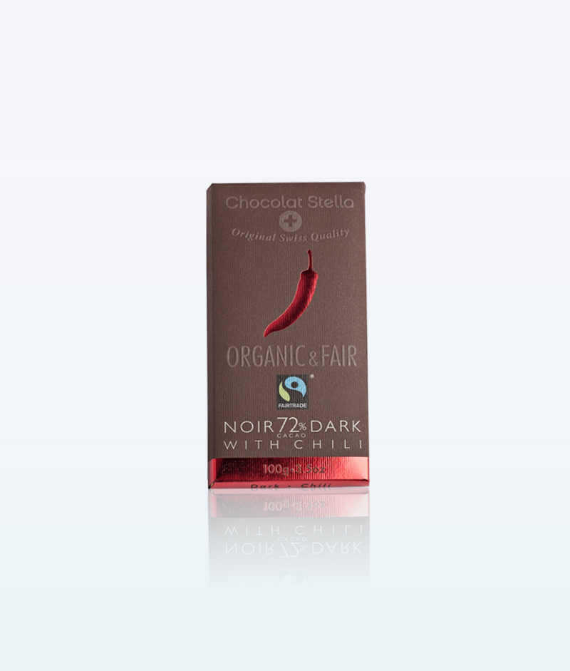 Stella Bernrain Chocolat Noir Bio Et Équitable 100 g. 72au piment