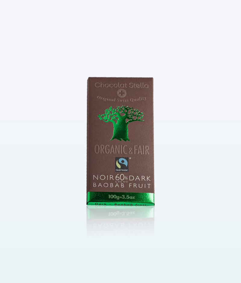 Stella Bernrain Chocolat Noir Bio Et Équitable 100 g. fruit du bao bab